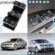 YNATURAL Car Window Lifter, 5ND959857 ABS Window Control Switch, Auto Accessories 8 Pins Chrome Master Electric Window Switch for VW/ Jetta /Tiguan /Golf /GTI MK5 MK6 Passat