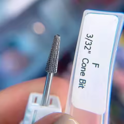 3/32" Small Cone Clean Medium Grit Carbide Cuticle Cleaner Bit for Electric Nail Drills