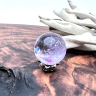 紫遇。水晶球 擺件 貴人 療癒 有天然礦坑 l 小紫水晶球 爆彩 l