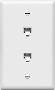 ENERLITES RJ11 Telephone Jack Wall Plate, for Phone Systems ISDN/VoIP/LAN/PBX, 6P4C or 6P6C (2 Line