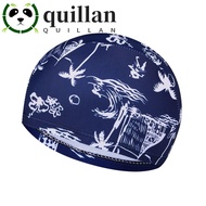 QUILLAN Swimwear Hats Elastic Men&Women Long Hair Sports Swim Pool Calico Swim Cap Diving Hat Ear Pr