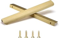 Satanga Brushed Brass Edge Finger Tab Pull for Cabinets Kitchen Concealed Aluminum Bathroom Closet H