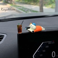 Kayaktion Cute Car Interior Decoration Ornaments Mini Cat Figure Creative Auto Dashboard Rearview Mi