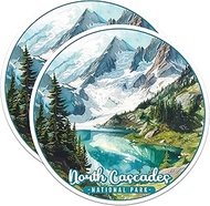(2 Pack) North Cascades National Park Bumper Sticker - US National Park - Choose from 63 Parks - 5" 