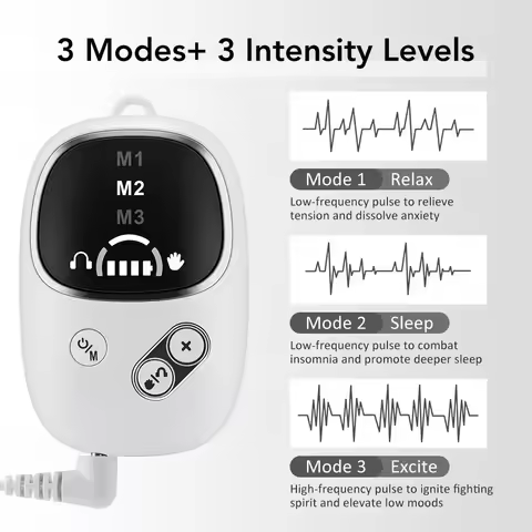 Handheld CES Sleep Aid Device for Insomnia Palm Pulse Massager Ear Clip Insomnia Anxiety Pulse CES T