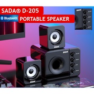 SADA D-205 Newest Full Range 3D Stereo Subwoofer 100% Bass PC Speaker Portable Music DJ USB Computer