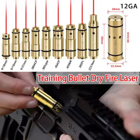 Tactical Training Laser Sight Bullet 12GA 7.62x39 9mm 357Sig .38super Cal.308Win Cartridge Dry Fire 