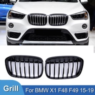 Pulleco For BMW X1 F48 F49 Glossy Black Grille Car Front Kidney Grill Grilles Racing Grills Single L