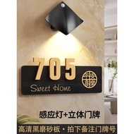 门牌门牌号码牌家用感应门牌灯订制门贴门牌轻奢创意租房公寓House Number Number Plate Home Induction Door Lamp Set3e5x9st7j22my20260