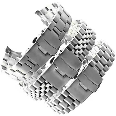 20mm 22mm Solid Stainless Steel Watch Band Metal Curved End Diving Strap for Seiko SKX007 SKX009 SKX