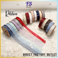 【1PCS】2.5CM RIBBON GIFT BOX/RIBEN MURAH/RIBBON SHINY/RIBEN POLKA DOT/RIBBON GLITTER/FR452/FR453/FR45