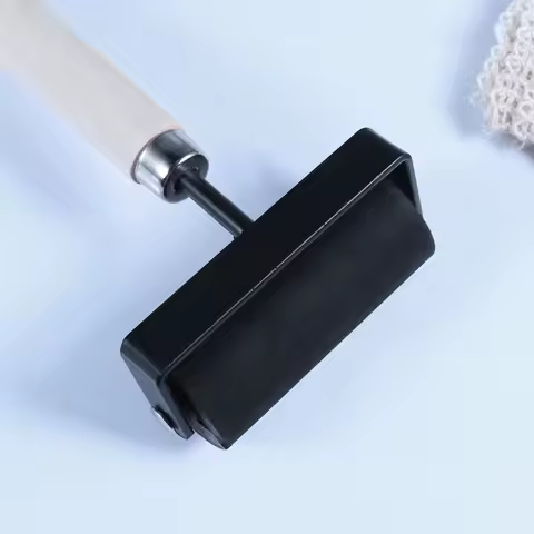 Professional Wooden Painting Roller Size M Black Plastic Frame Easy Roll Ink Glue Stamping Print Stu