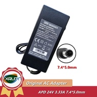 Genuine APD DA-80A24 24V 3.33A 80W 7.4x5.0mm AC Adapter Charger For YuWell DA80A24 24VDC Medical Pow