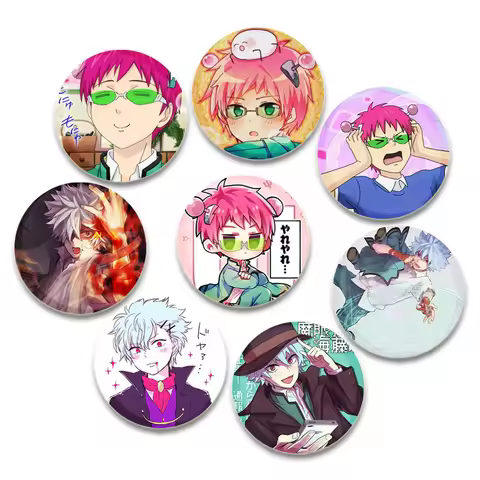 Saiki K Anime Brooches Saiki Kusuo Badge for Cute Manga Icon Backpack Jewelry Accessories Fans Comme