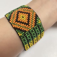 原住民 民族風 創意手飾 小米珠彩色手工串珠手鍊 異域風情編織寬版手串手環@c632