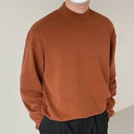 M-5XL Korean Fashion Casual Plus Size Half Turtleneck Bottoming Long Sleeved T Shirt Men