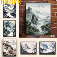 DROFE/20×30cm with frame/paint by number/landscape ink drawing/diy painting/painting by numbers/numb