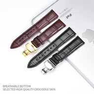 Crocodile Leather Strap Soft Bamboo Pattern Crocodile Leather Watch Strap