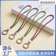 Rhinestone Short Mobile Phone Chain Multicolor Mobile Phone Lanyard Round Diamond Bar 9.9