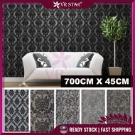 VRstar Kerawang Wallpaper Sticker Dinding Vintage Vinyl Bedroom Wall Decoration Waterproof Self Adhe