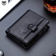 Genuine Leather men Wallet Design Men's Purse male Wallets With Zipper Coin Pocket Card Holder brand Wallet SarahMi