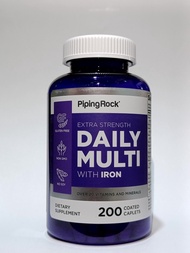 Piping Rock Extra Strength Daily Multivitamin with Iron 200 kaplet