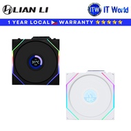 Lian Li Computer PC Fan 1x120mm UNI FAN TL Reverse Wireless LCD RGB Case Fan (Black | White) | itw