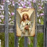 2D Retro Iron Metal Painting Beautiful Angel Art 7.87x11.8 Inch Vintage Garage Cafe Home Wall Decor