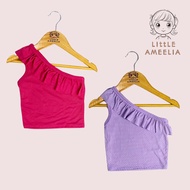 Little Ameelia | Luna Crop Top for Kids Girls Oneside Ruffles Sexy Top for Summer 1-6 Years Old