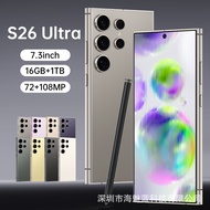 ใหม่ขายร้อน   ศัพท์มือถือ  S26 Ultra 16+1TB แบบมีรู 7.3 หน้าจอขนาดใหญ่ รองรับเครือข่ายทั้งหมด