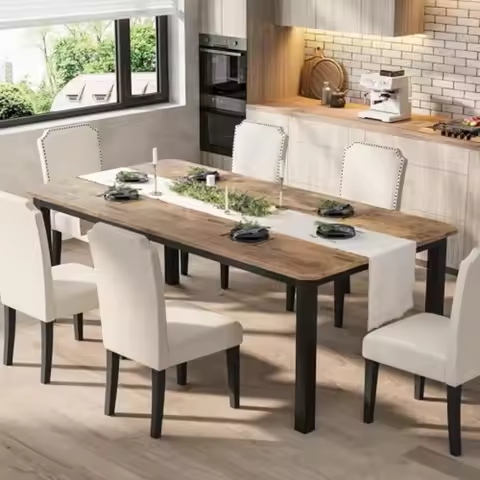 78.7″ Dining Table for 8-10 People, Large Kitchen Table Only Table