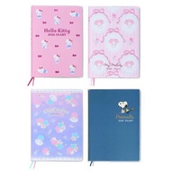Sanrio 日本正版 2026年 週間 B6 手帳 記事簿 記事本 Schedule (橫格) Hello Kitty Little Twin Stars 雙子星 My Melody Snoopy 