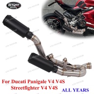 For Ducati Panigale V4 V4S Streetfighter V4 2018-2025 Motorcycle Exhaust Escape System Slip On Pipe 