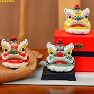 Chinese Lion Dance Barongsai Head Figure Table Display 4483