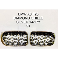 BMW F25 F26 X3 X4 LCI Diamond front grill grille 2014 2015 2016 2017 bodykit body kit cover