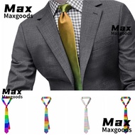MAXG Shirt Neckties, Rainbow Personality Striped Tie, Fashion Colorful Men Accessories Gay