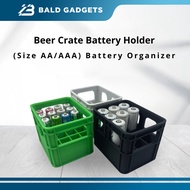 Beer Crate Battery Holder (Size AA/AAA) Battery Organizer Desk Decoration