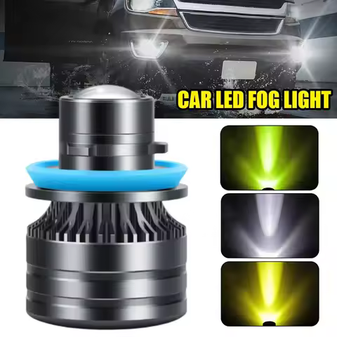 H7 H8 9006 9005 Car Laser Lens Headlight 35W 12V Led Fog Light Bulb LED Fog Lamp 9800LM White Yellow