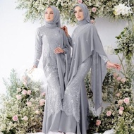 Nurha Wanita Pesta Couple Muslimah Gamis Gaun - Mewah Murah Anjs Baju