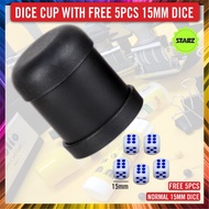 Dice Cup / Shake Dice Cup + Free 5pcs Dice (15mm) / KTV Dice Cup Set - Ready Stock (Hard ABS Set)