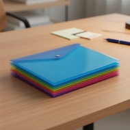 Transparent A4 Snap-Button File Folder, Plastic Storage Pouch for Documents  Folder Fail Plastik Lut