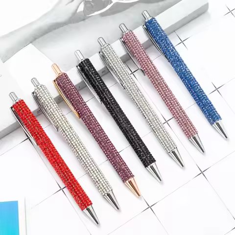1Pcs Ballpoint Pen Glitter Sequin Crystal Pen 1MM Black Refill Office Stationery Gel Pen Student Wri
