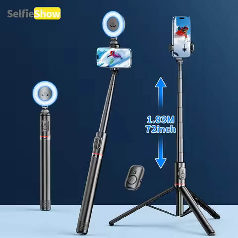 72 Inch Aluminum Alloy Selfie Stick Wireless Bluetooth Stable Tripod Portable Stand Stabilizer Tripe