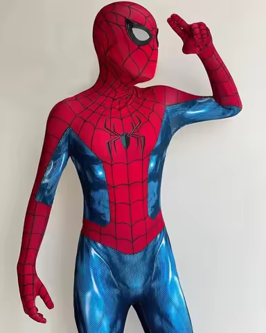 Halloween Classic Spider Man Cosplay Superhero Spider Black Remi Man Costume Jumpsuit Zentai Second 