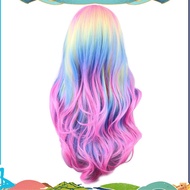 Colorful Rainbow Wig in the Fringe Simulation Scalp Party Ghost Festival Wig isabelgill
