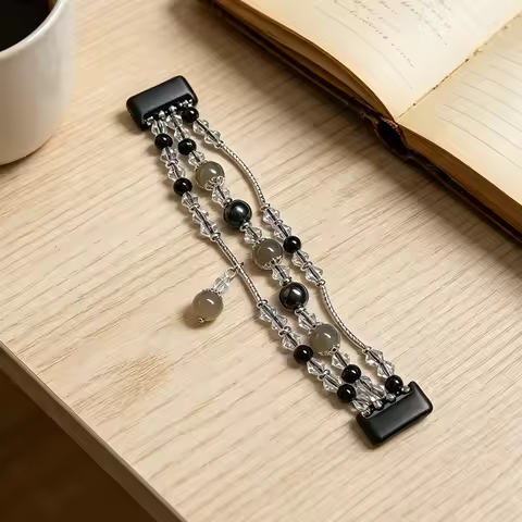 Jewelry Crystal Bracelet for Fitbit Charge 6 Band/ Charge 5 Strap Watchband Replacement for Women Dr
