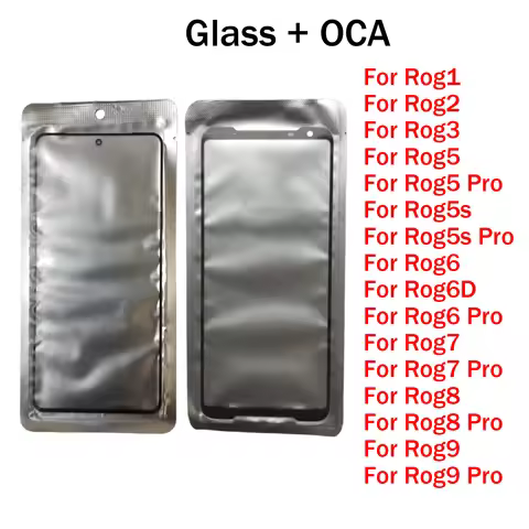 For Asus Rog Phone 1 2 3 5 5s 6 6D 7 8 9 Pro Touch Screen Front Outer Glass Panel + OCA