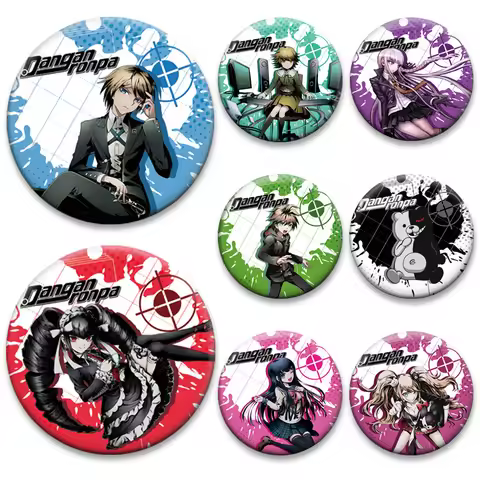 Game Anime Danganronpa Badge Iruma Miu Kirigiri Kyouko Cartoon Pins Round Brooches for Backpack Clot
