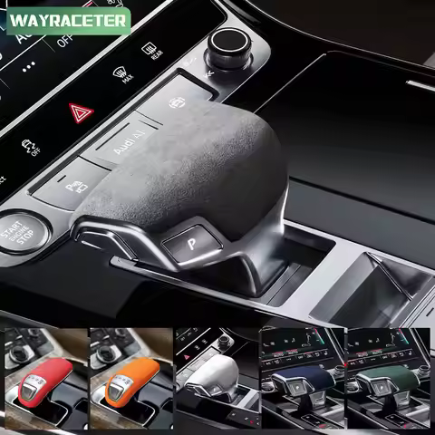 Super Top Italian Suede Car Gear Shift Knob Cover For Audi A8 S8 2014 +D4 Facelift 2017 2018 2019 20