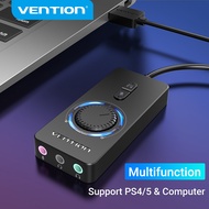 Vention USB Sound Card USB 2.0 External Stereo Sound Adapter 15cm With Volume Control Sound Card for